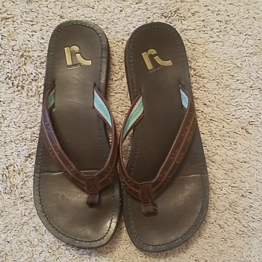 Report brown flip flops